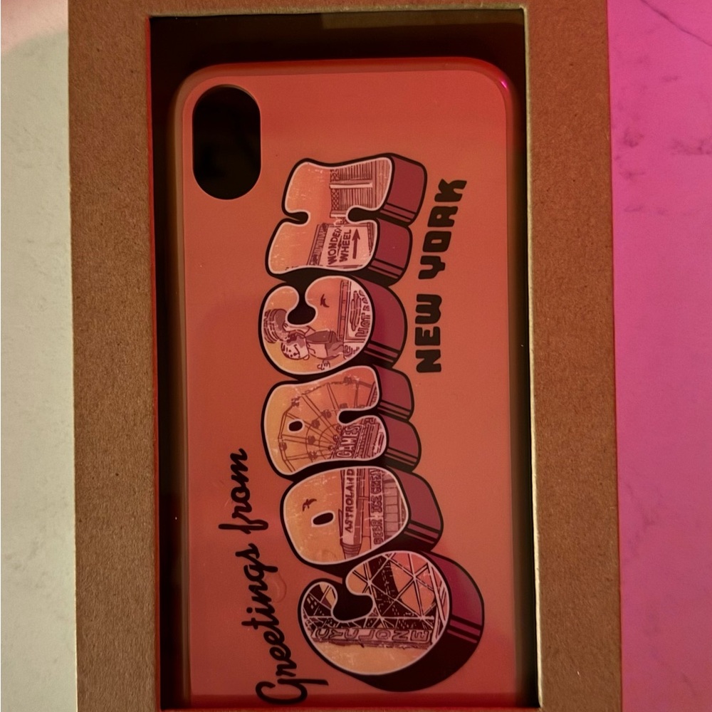 Coach New York Greetings iPhone Case - Light Coral for iPhone XR